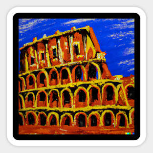 Colosseum Painting Rome Beautiful art Sticker